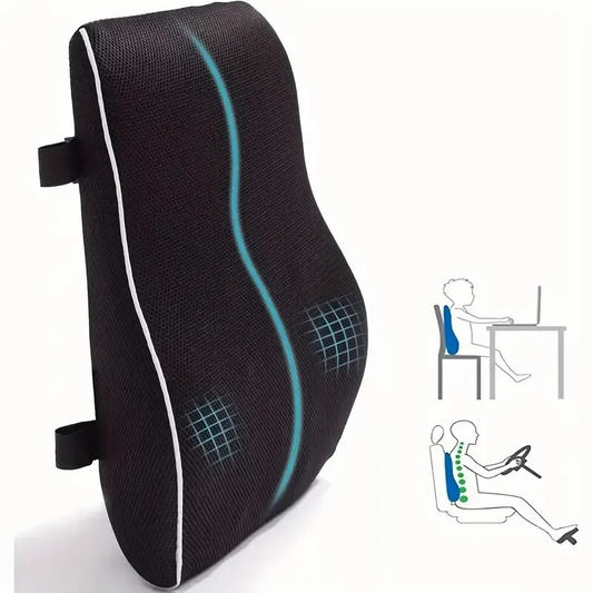 Lumbar Support Pillow for Office Chair, Recliner Memory Foam Back Cushion for Pain Relief Improve Posture