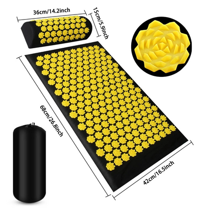 Acupressure Mat & Pillow Set for Back and Neck Pain Relief