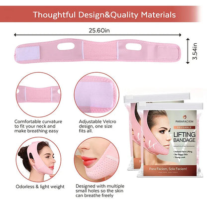 Reusable V Line Mask Facial Slimming Strap Double Chin Reducer Chin Up Mask Face Lifting Belt V Shaped Slimming Face Mask