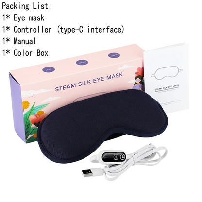 Heated Eye Mask, Warm Eye Compress Mask for Dry Eyes, USB Electric Eye Heating Pad with Temperature & Timer Control, Dry Eye Mask for Dry Eyes